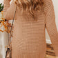 LoversLane Openwork Round Neck Long Sleeve Sweater