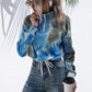 Tie-Dye Quarter Zip Dropped Shoulder Sweatshirt