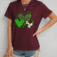 Heart Round Neck Short Sleeve T-Shirt