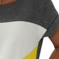 Color Block Round Neck Short Sleeve T-Shirt