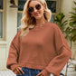 Chic Babe' Round Neck Dropped Shoulder Sweater 🦋