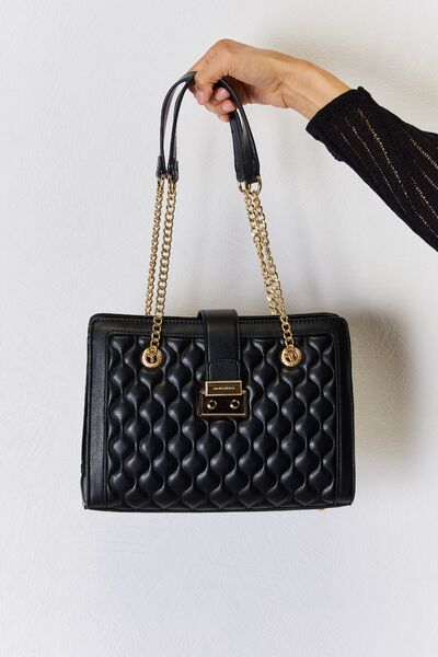 David Jones Quilted PU Leather Handbag *