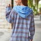 Full Size Plaid Long Sleeve Hooded Jacket