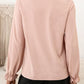 Frill Round Neck Flounce Sleeve Blouse