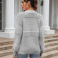 Hannah&Mea Round Neck Openwork Long Sleeve Pullover Sweater