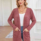 Ribbed Button Up Cardigan with Pockets