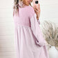 Buttoned Collared Neck Dropped Shoulder Mini Dress