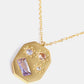 Inlaid Zircon Pendant Stainless Steel Necklace