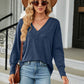 Full Size V-Neck Long Sleeve T-Shirt