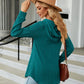 Full Size Long Sleeve Hooded Blouse