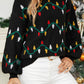 CHRISTMAS THEMED Round Neck Pattern Lantern Sleeve Sweater