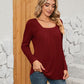 Full Size Square Neck Long Sleeve T-Shirt