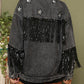 Fringe Detail Long Sleeve Denim Jacket