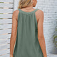 Openwork Round Neck Wide Strap Tank