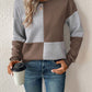 Textured Color Block Round Neck Sweatshirt