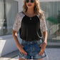Leopard Round Neck Short Sleeve T-Shirt
