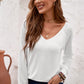 Women's Sheer Striped V-Neck Top