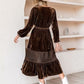Drawstring V-Neck Crochet Dress
