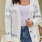SavannahTree Printed V-Neck Buttoned Cardigan