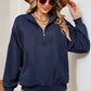 Half Zip Dropped Shoulder Sweatshirt