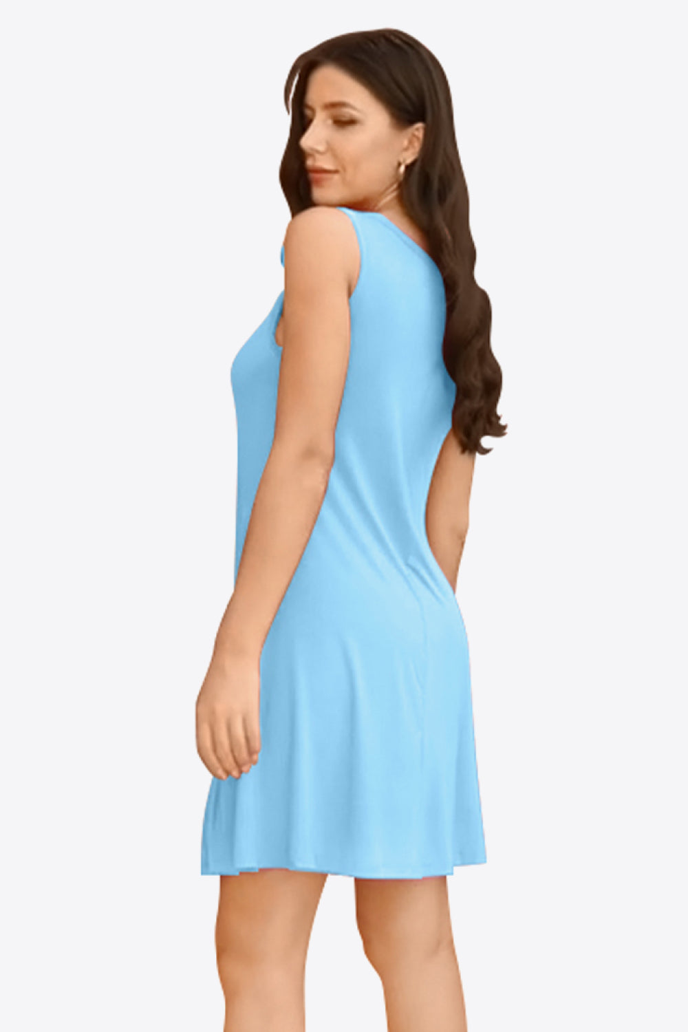 Women's Full Size Round Neck Sleeveless Dress with Pockets