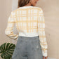 V-Neck Cropped Button-Up Cardigan