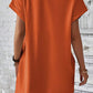 Pocketed Round Neck Short Sleeve Dress