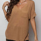 V-Neck Slit High-Low Knit Top
