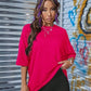 LOS ANGELES Round Neck Dropped Shoulder T-Shirt