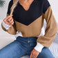 Isabella Color Block Dropped Shoulder Sweater