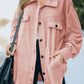 Button Up Collared Neck Long Sleeve Jacket