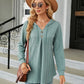 Full Size Long Sleeve Hooded Blouse