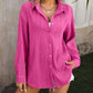 Button Up Dropped Shoulder Shirt