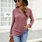Ribbed Surplice Long Sleeve T-Shirt