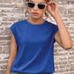 Women's Round Neck Cap Sleeve Top