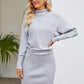 Turtle Neck Long Sleeve Ribbed Sweater Dress