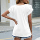 Full Size V-Neck Flutter Sleeve T-Shirt