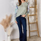 Hailey & Co Full Size Printed Round Neck Blouse