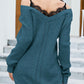 ZELDAlea Openwork V-Neck Long Sleeve Sweater