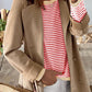 Striped Round Neck Drop Shoulder T-Shirt