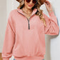 Half Zip Dropped Shoulder Sweatshirt