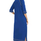 Zip Up Slit Round Neck Night Dress with Pockets