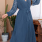 Plus Size Peacock Blue Swiss Dot Tie Waist Maxi Dress