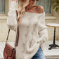 Beauteous Boat Neck Dropped Shoulder Knit Top