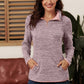 Women's Full Size Heathered Quarter-Zip Sweatshirt