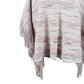 One Size Round Neck Fringe Detail Sleeve Poncho