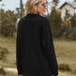 Collared Neck Cable-Knit Long Sleeve Blouse
