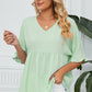 Peplum V-Neck Half Sleeve T-Shirt