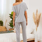 Round Neck Top and Pants Lounge Set