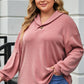 Plus Size Dropped Shoulder Collared Neck T-Shirt